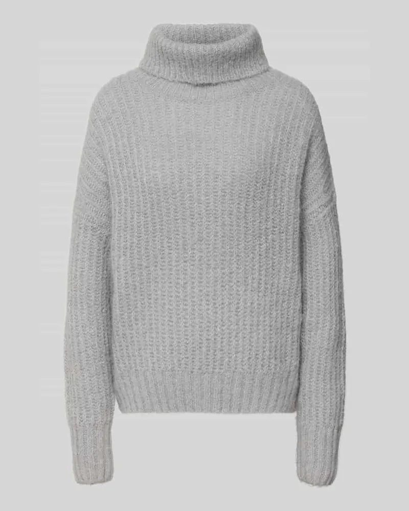 Fynch-Hatton Relaxed Fit Pullover aus Alpaka-Mix in Strick-Optik Hellgrau