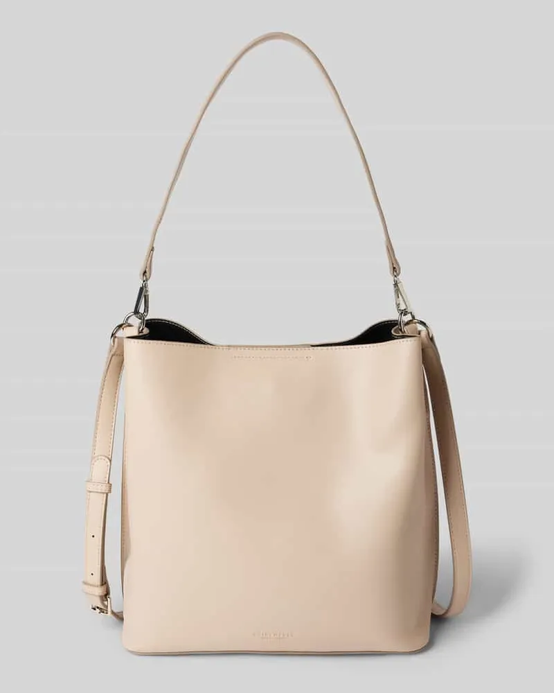 SEIDENFELT Handtasche mit Tragehenkel und verstellbarem Schulterriemen Beige