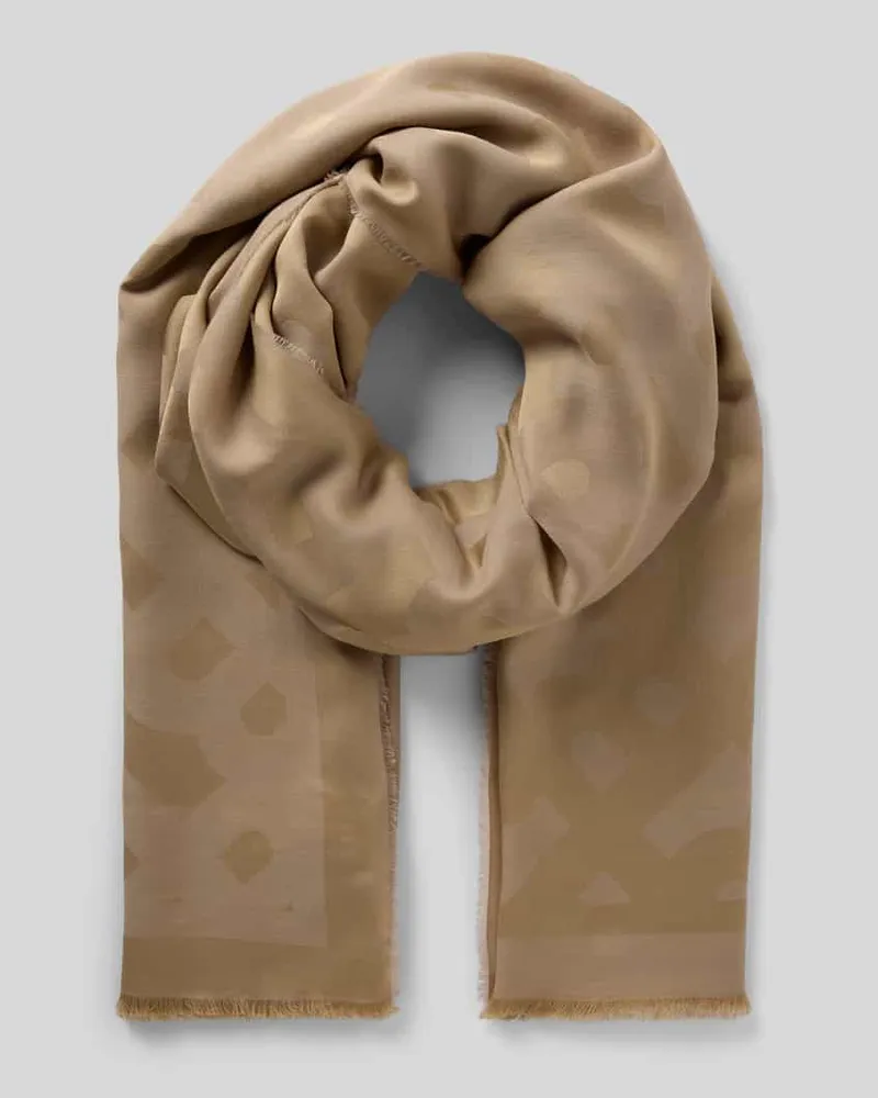 HUGO BOSS Schal aus Modal-Woll-Mix Modell 'MONYQUE Beige