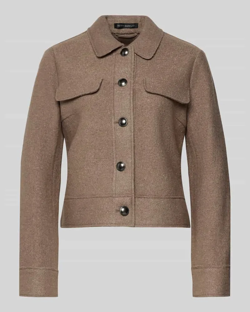 Betty Barclay Regular Fit Jacke aus Viskose-Mix mit Woll-Anteil Taupe