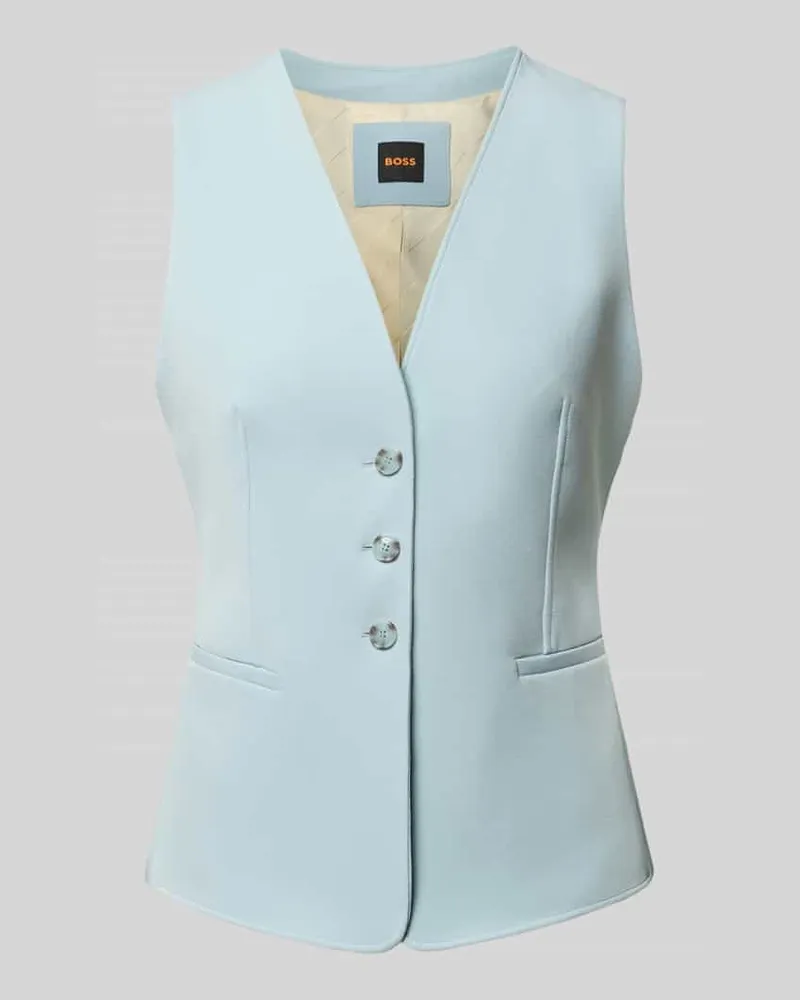 HUGO BOSS Damen Weste mit Riegel Modell 'C_JAVESTA1 Hellblau