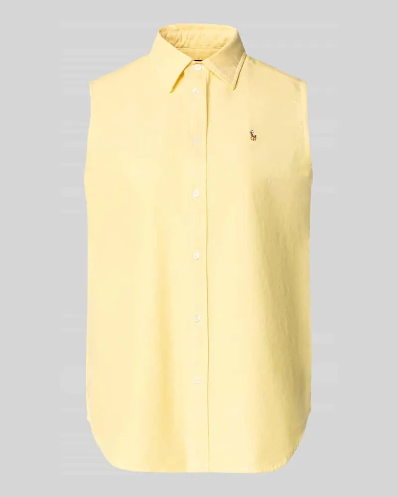 Ralph Lauren Relaxed Fit Hemdbluse aus reiner Baumwolle Hellgelb