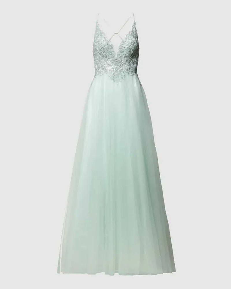 Mascara Abendkleid mit Ziersteinbesatz Mint