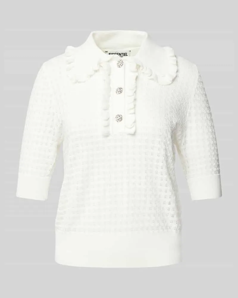 Essentiel Strickshirt mit Lochmuster Modell 'Hemirates Offwhite