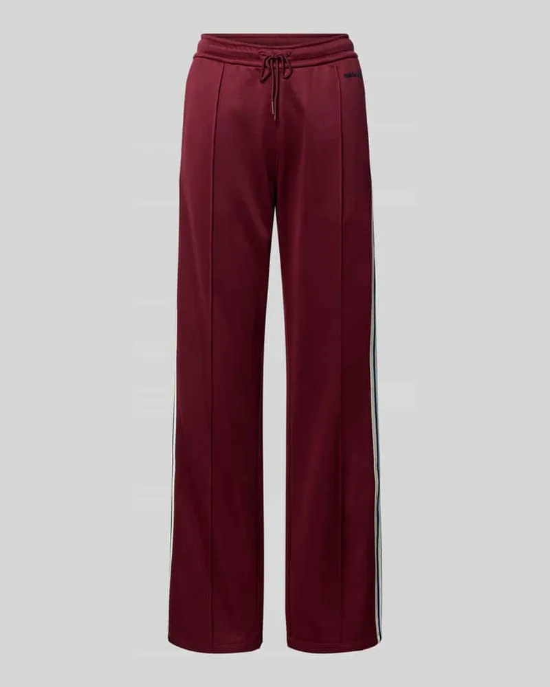Calvin Klein Straight Fit Sweatpants mit Kontraststreifen Modell 'Terry Bordeaux