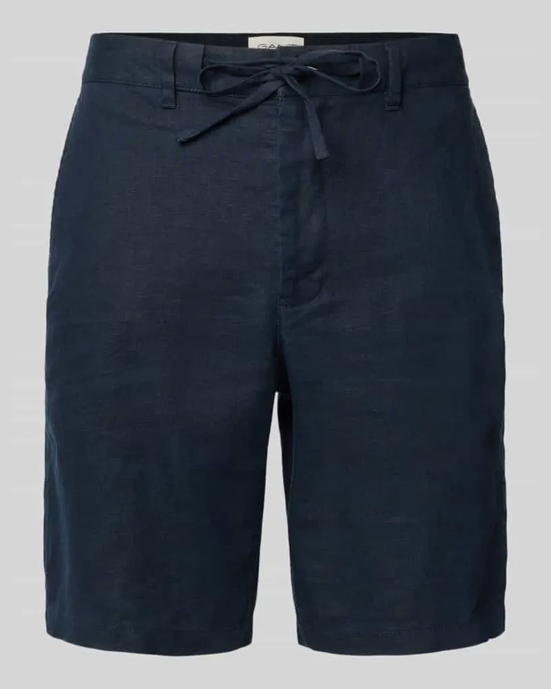 Gant Relaxed Fit Leinenshorts mit Tunnelzug Marine