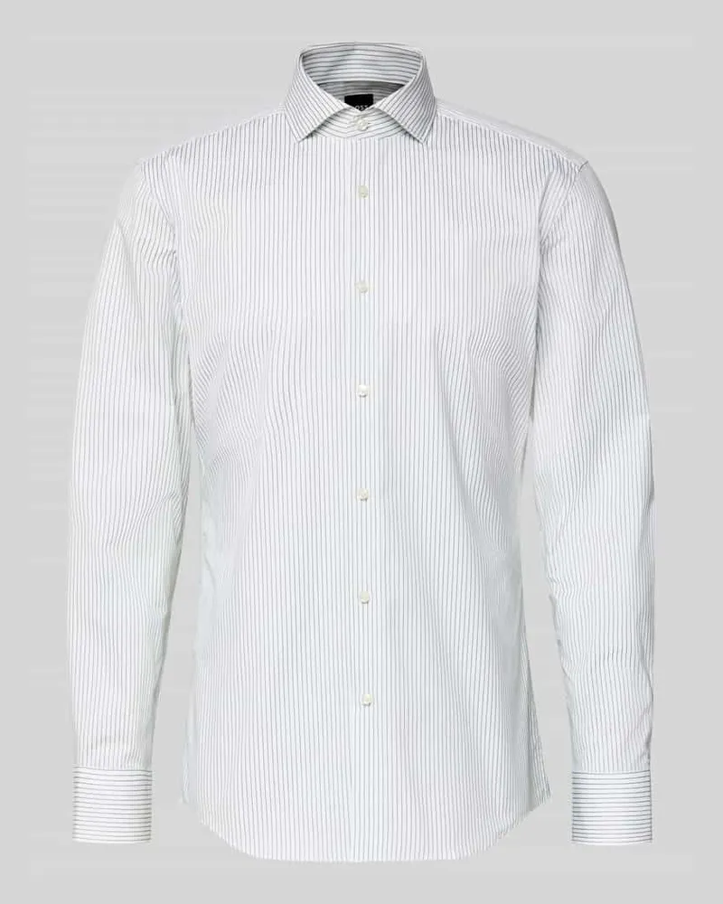HUGO BOSS Slim Fit Businesshemd aus Baumwoll-Mix Modell 'HANK Gruen