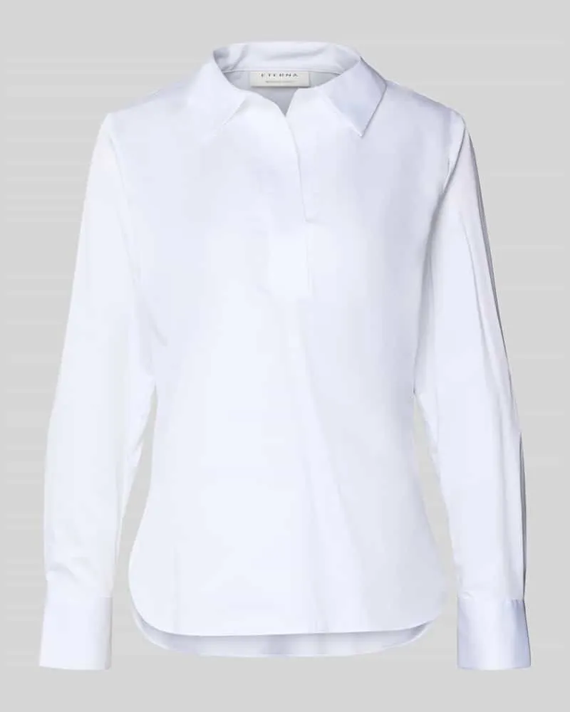 Eterna Regular Fit Bluse mit V-Ausschnitt Weiss