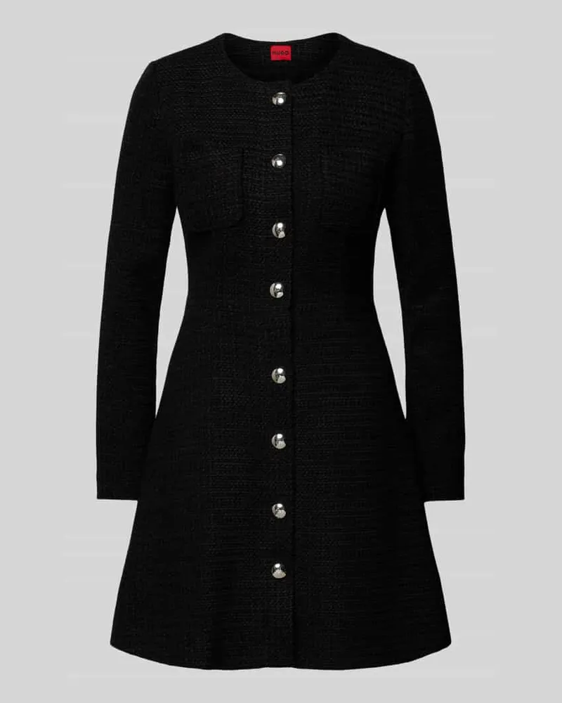 HUGO BOSS Minikleid mit Knopfleiste Modell 'Karema Black