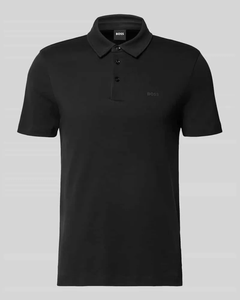 HUGO BOSS Poloshirt mit Brand-Schriftzug Black