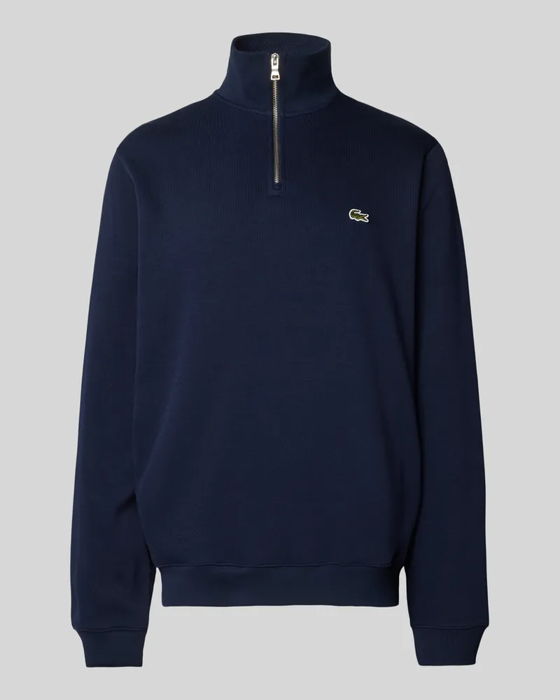 Lacoste Strickpullover mit Stehkragen Marine