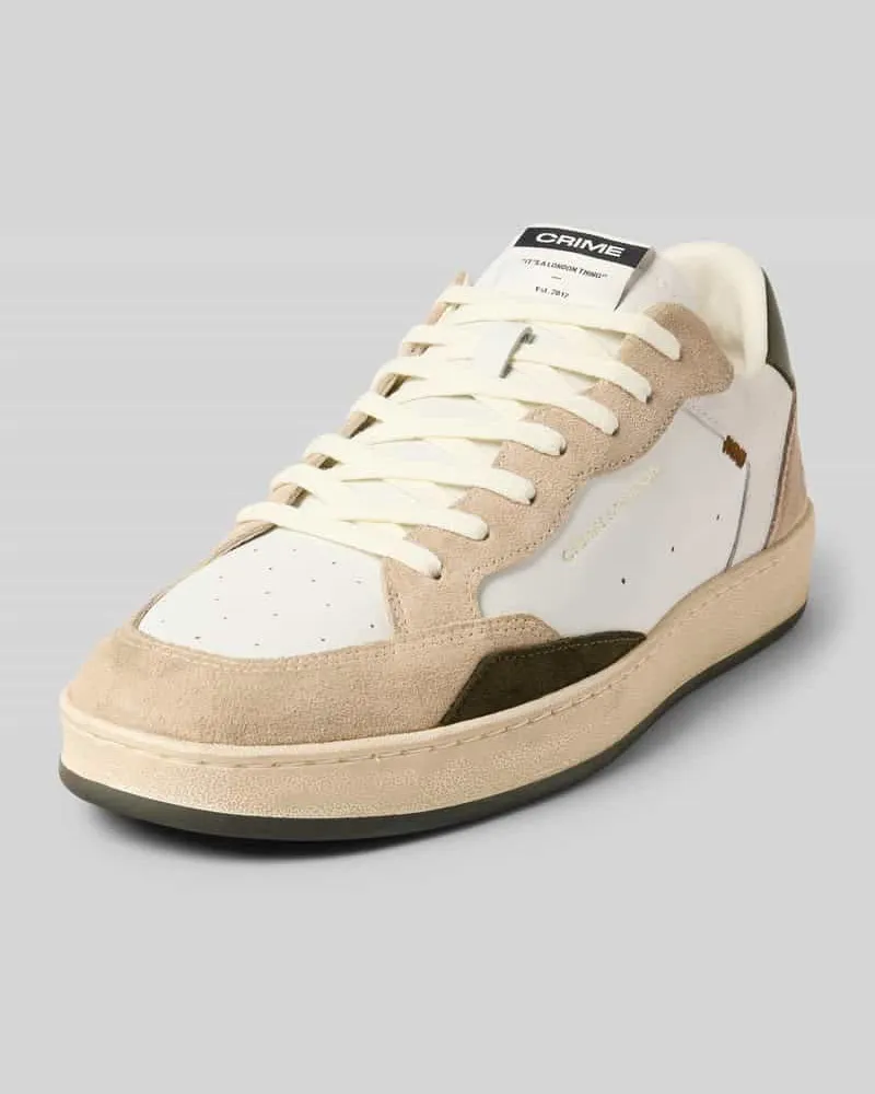 Crime Sneaker aus Leder mit Schnürung Modell 'CHELSEA Weiss