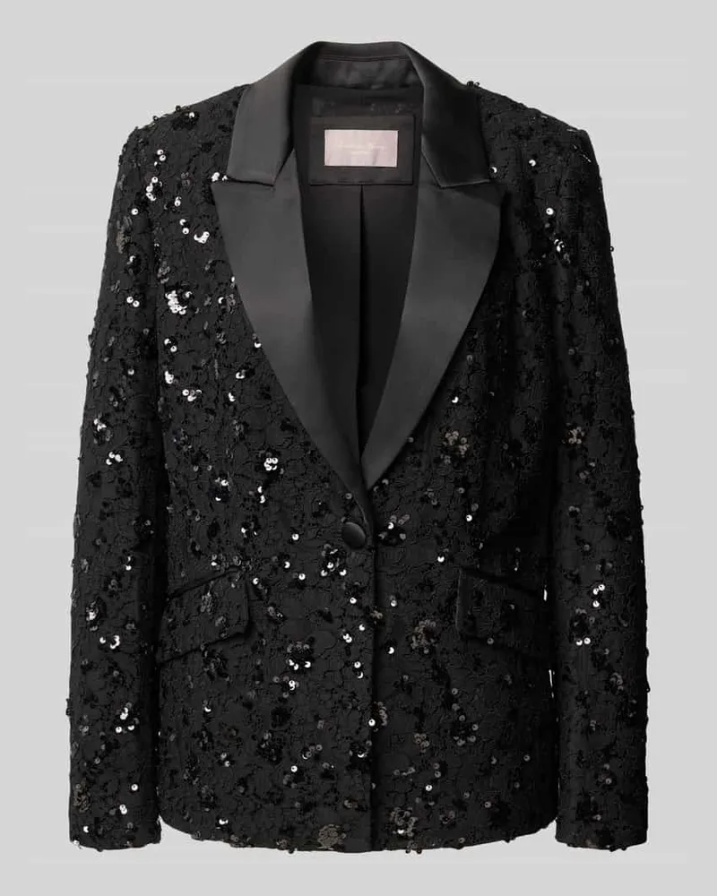 Christian Berg Regular Fit Longblazer mit Paillettenbesatz Black