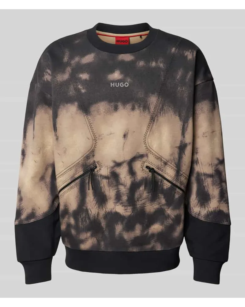 HUGO BOSS Sweatshirt mit Label-Print Modell 'Dautumnas Mittelbraun