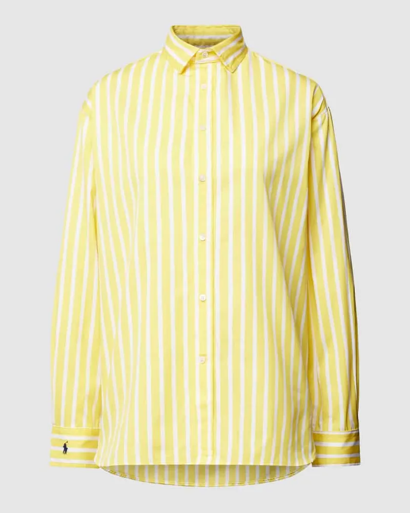 Ralph Lauren Bluse mit Streifenmuster und Logo-Stitching Gelb