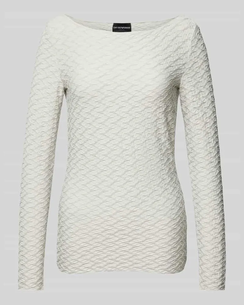 Emporio Armani Longsleeve mit U-Boot-Ausschnitt Hellgrau
