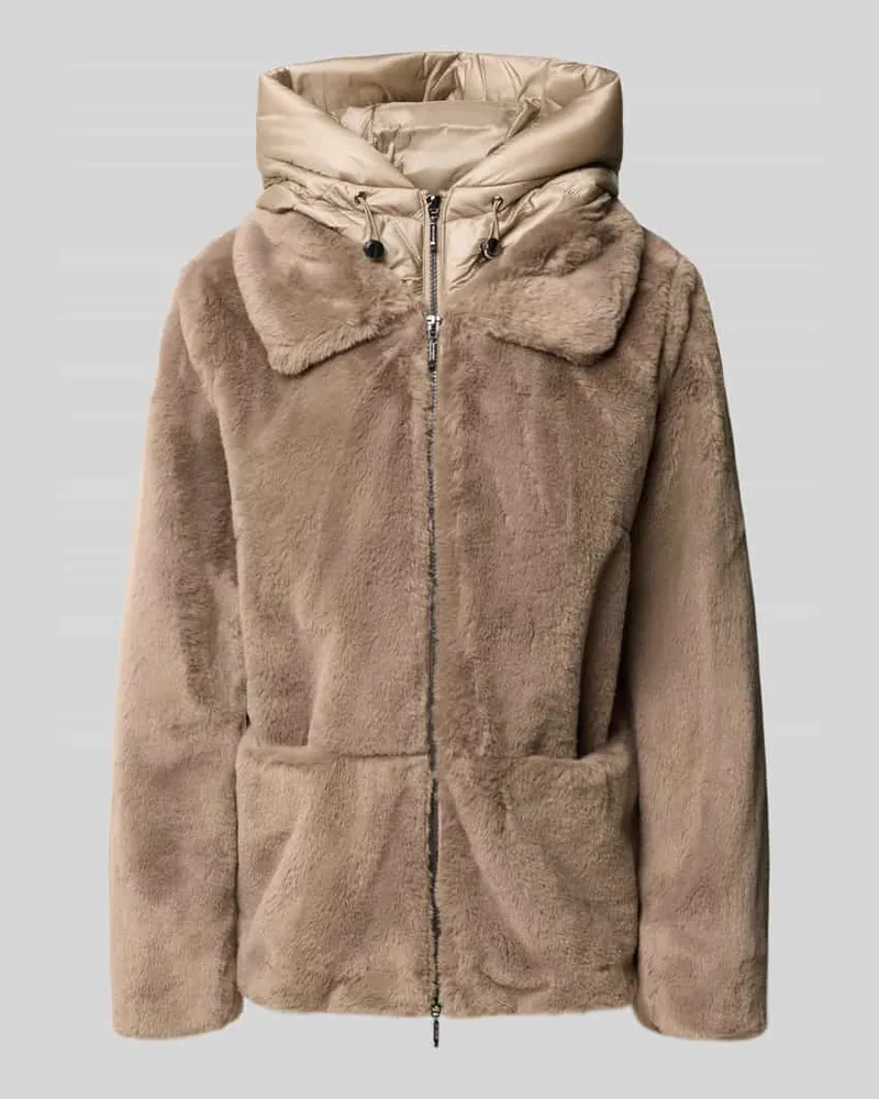 AMBER & JUNE Regular Fit Jacke aus Kunstfell Hellbraun