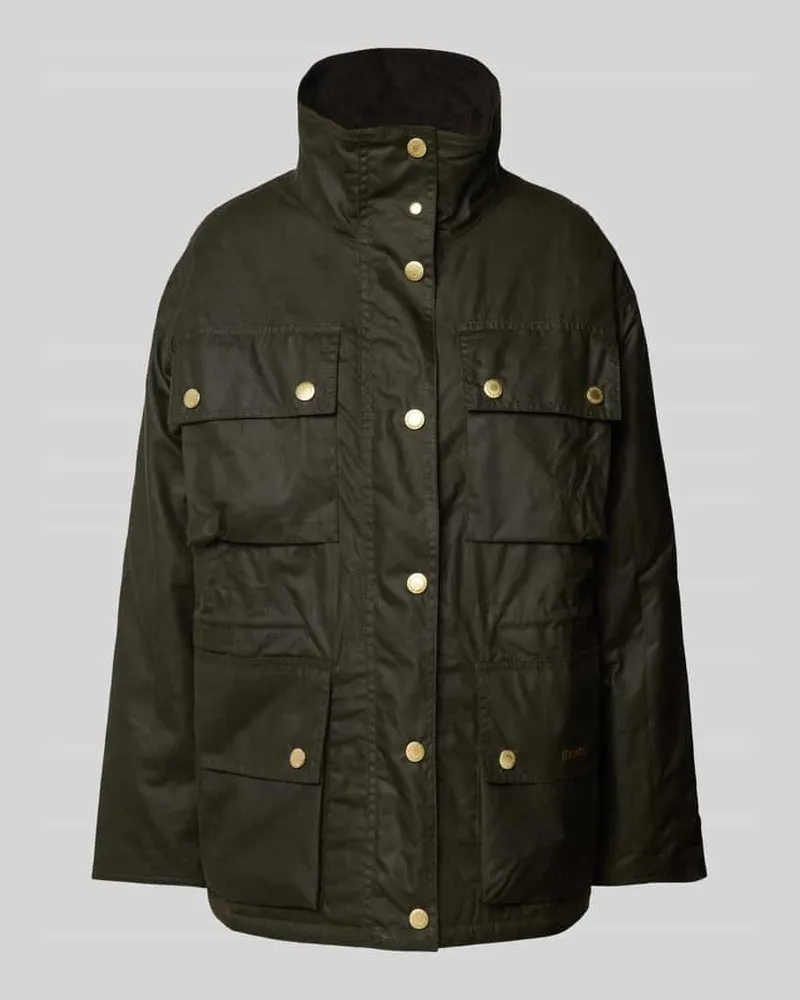 Barbour Jacke mit Stehkragen Modell 'EVA WAX Oliv