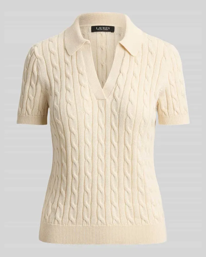 Ralph Lauren Regular Fit Poloshirt aus gewebtem Baumwoll-Mix Ecru