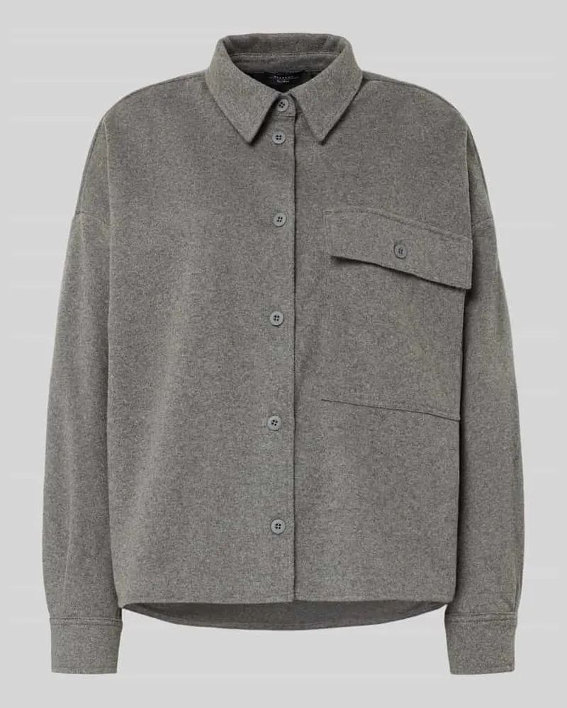 Max Mara Oversized Hemdbluse mit Baumwoll-Anteil Modell 'NANCY Dunkelgrau