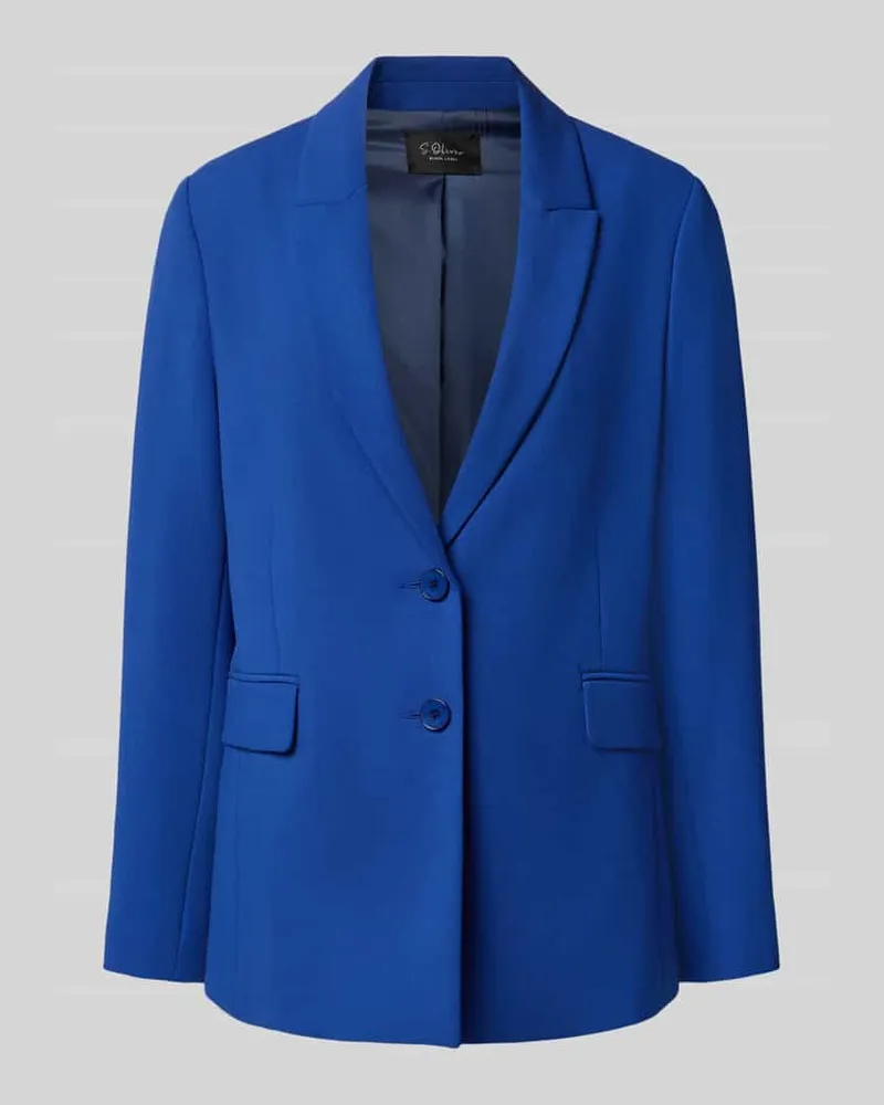 S.Oliver Regular Fit Longblazer aus Viskose-Mix Royal