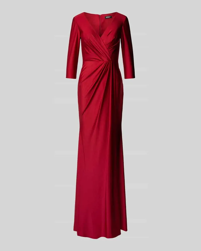 Unique Abendkleid mit V-Ausschnitt Dunkelrot
