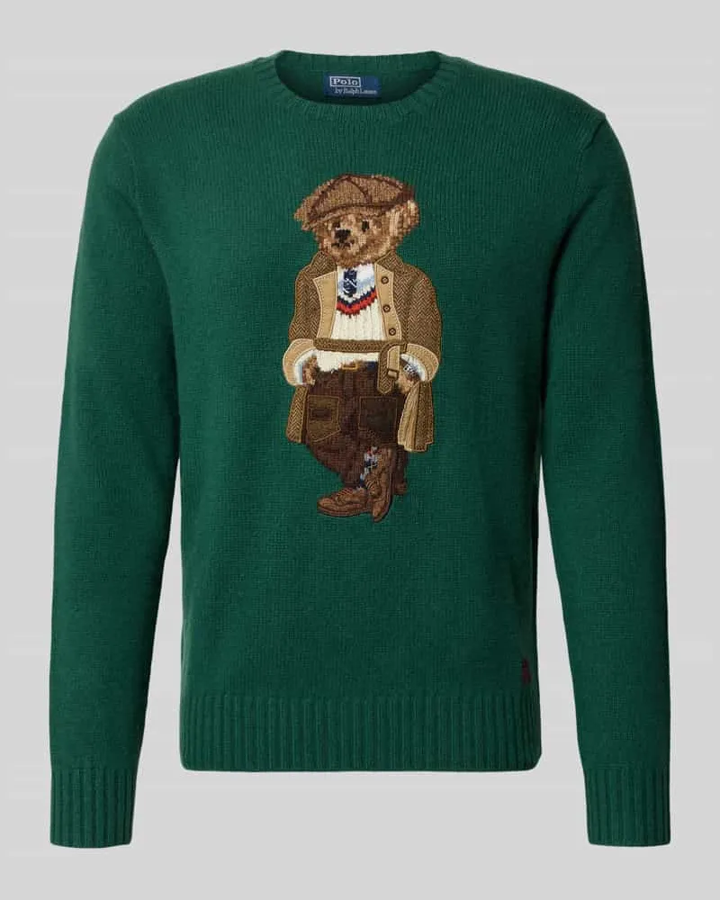 Ralph Lauren Strickpullover aus Wolle-Kaschmir-Mix mit Rundhalsausschnitt Dunkelgruen