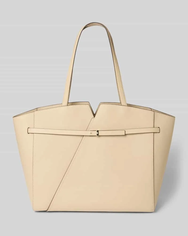 HUGO BOSS Shopper aus echtem Rindsleder Modell ' REVERS SM TOTE Beige