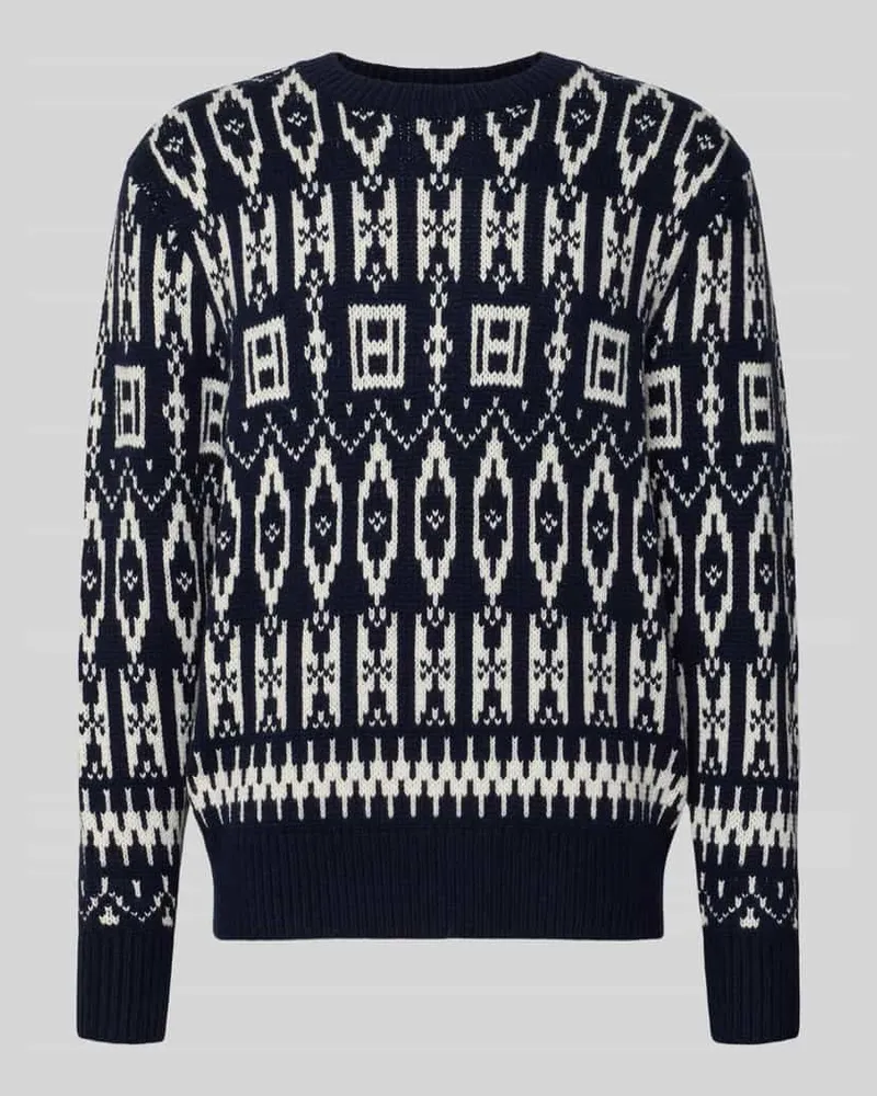 Tommy Hilfiger Relaxed Fit Strickpullover aus Woll-Mix Marine