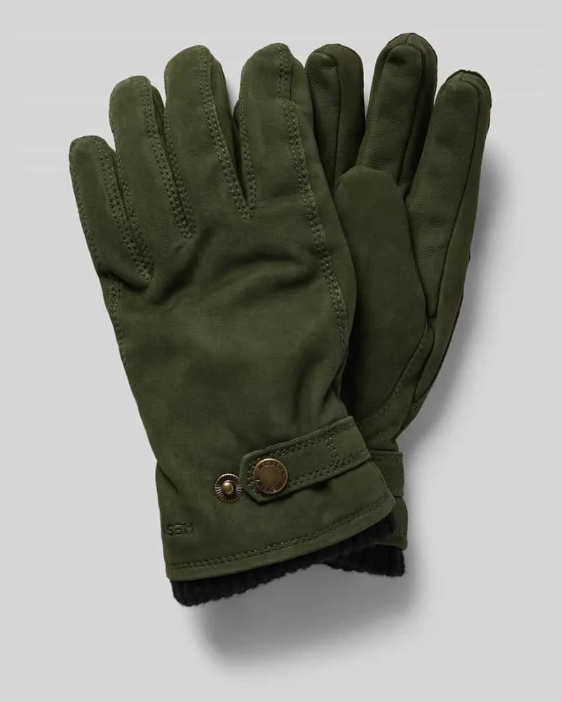 Hestra Handschuhe mit Label-Detail Modell 'Bergvik Dunkelgruen