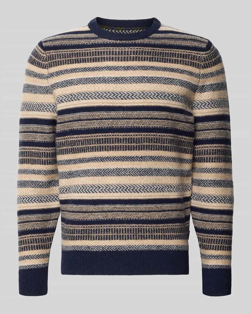 Barbour Pullover aus Wolle mit Rundhalsausschnitt Marine