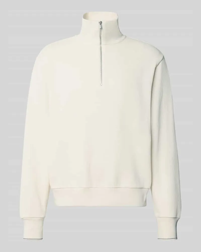 HUGO BOSS Regular Fit Troyer aus reiner Baumwolle Modell 'C-SEIDLER 55 Offwhite