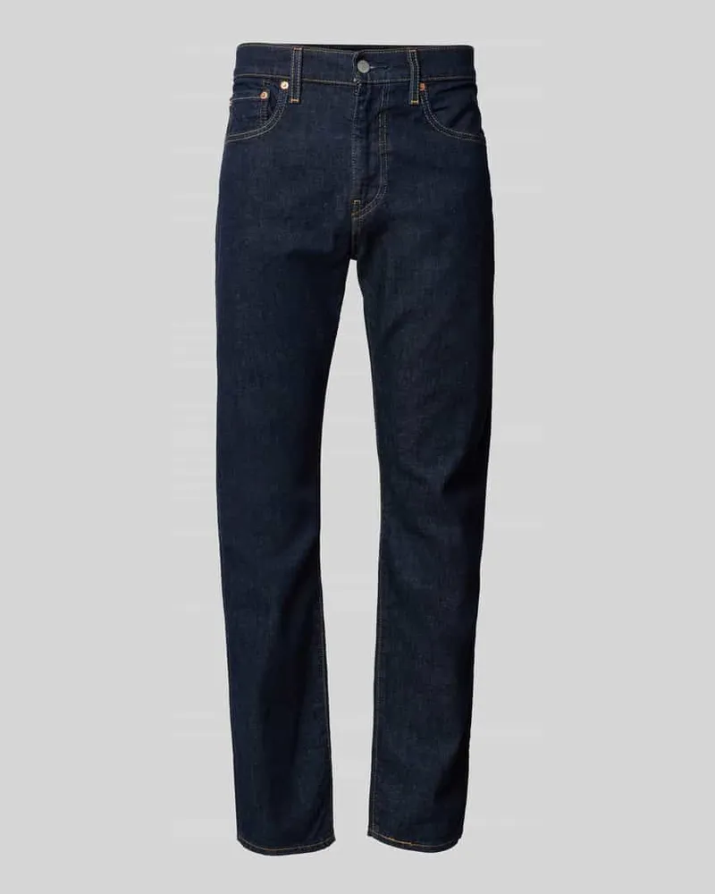 Levi's Tapered Fit Jeans mit Stretch-Anteil Modell '502 Dunkelblau