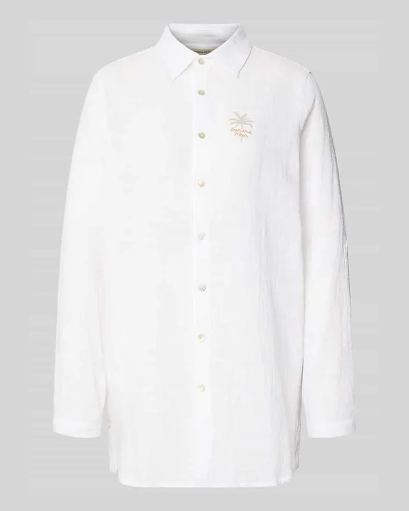 Banana Moon Relaxed Fit Hemdbluse mit floralem Print Modell 'Zelena Weiss