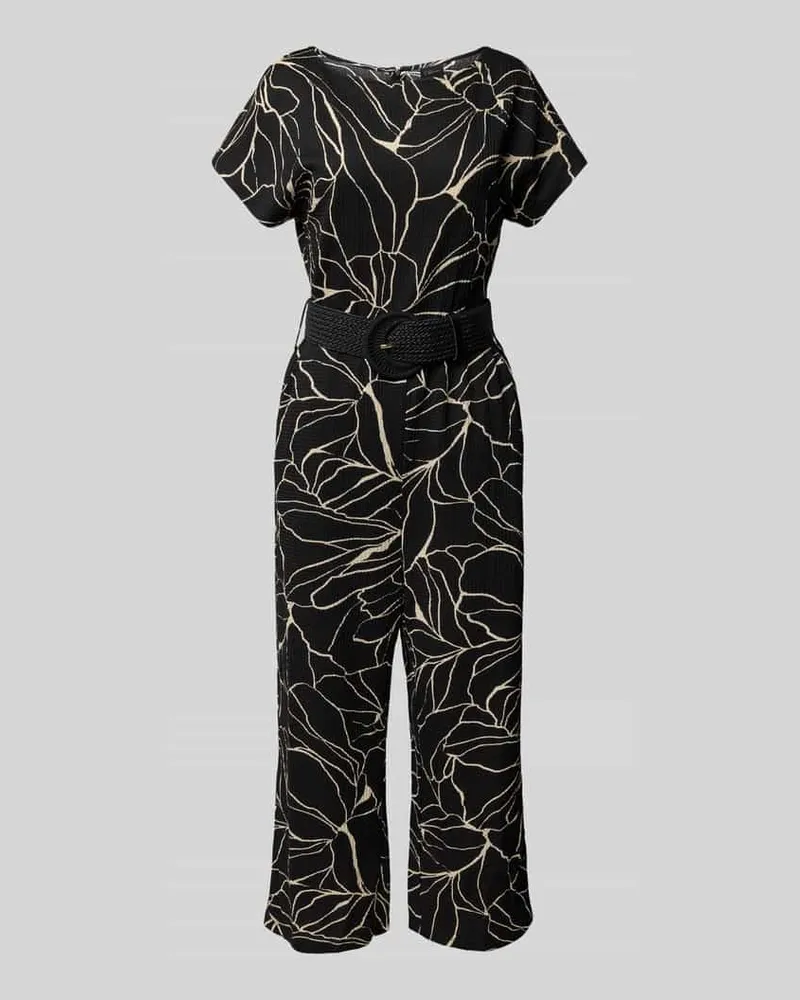 S.Oliver Regular Fit Jumpsuit in Culotte-Länge mit Flechtgürtel Black