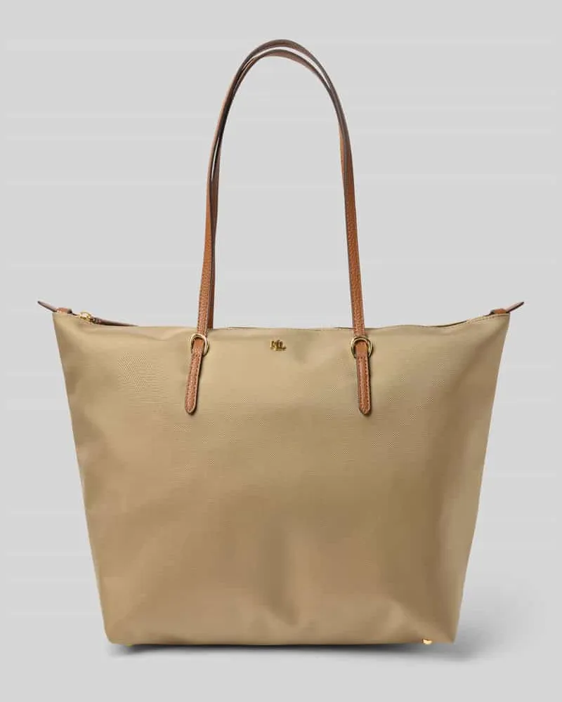 Ralph Lauren Tote Bag mit Label-Applikation Modell 'KEATON Sand