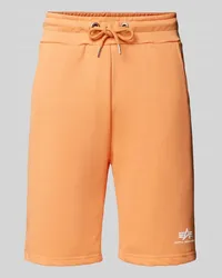 Alpha Industries Regular Fit Sweatshorts mit Label-Print Orange