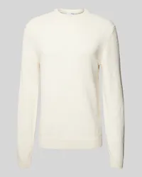 Selected Homme Strickpullover mit gerippten Abschlüssen Modell 'LOOP Offwhite