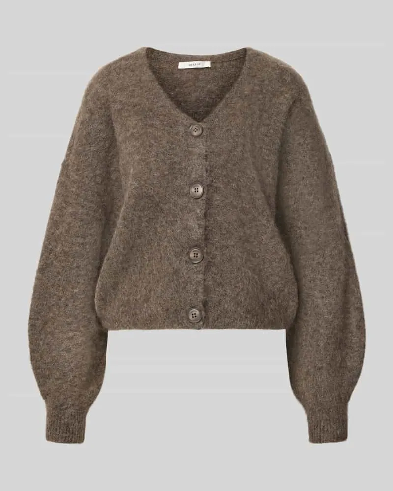 Gestuz Strickjacke aus Woll-Mohair-Mix Modell 'debbie Hellbraun