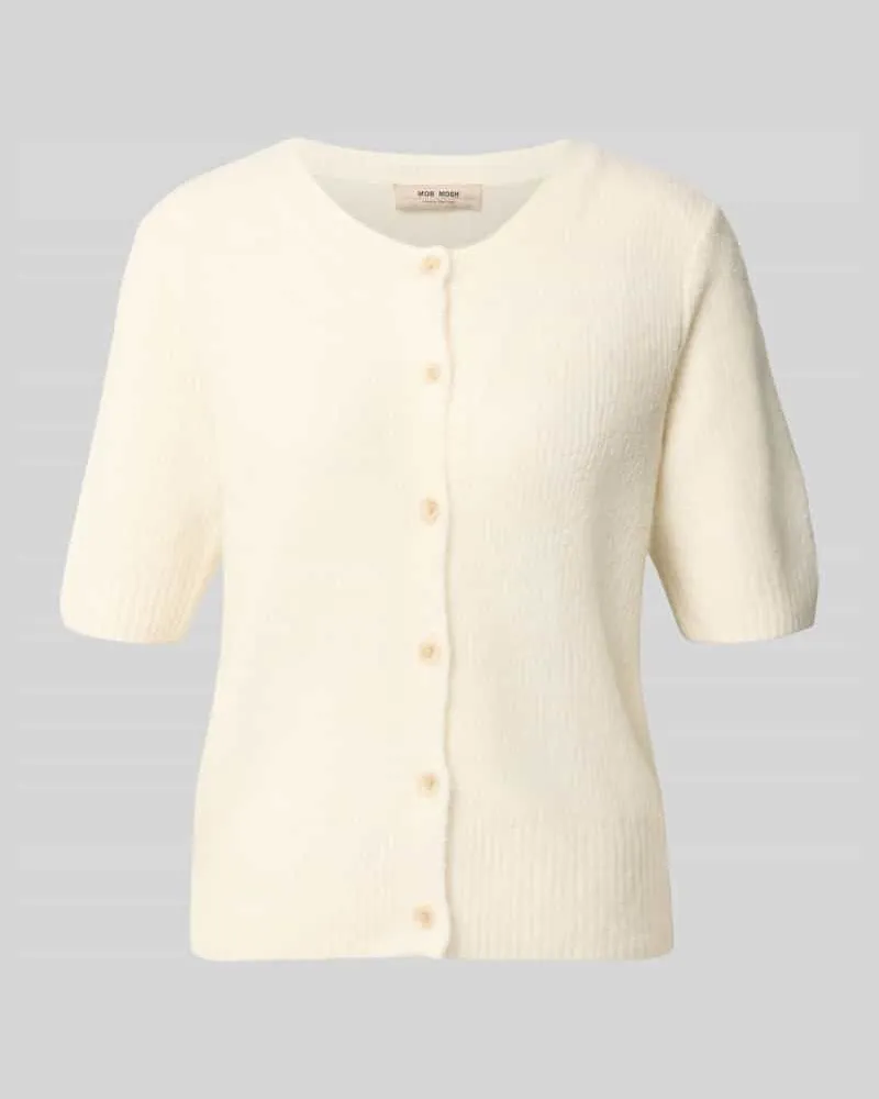 Mos Mosh Cardigan aus Woll-Mix mit 1/2-Arm Modell 'Thora Offwhite