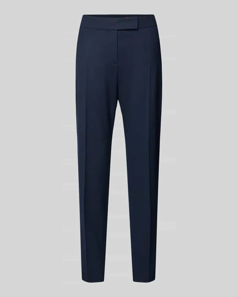 HUGO BOSS Regular Fit schmale Hose mit Viskose-Anteil Modell 'HILESA Marine