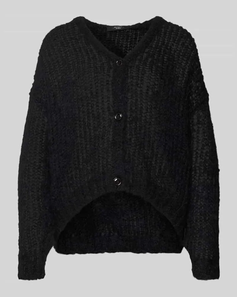 Max Mara Regular Fit Strickjacke aus Mohair-Woll-Mix Black