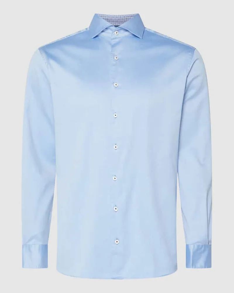 Eterna Regular Fit Business-Hemd aus Twill Bleu