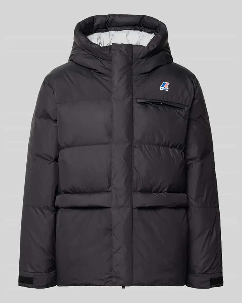K-Way Steppjacke mit Logo und Kapuze Black