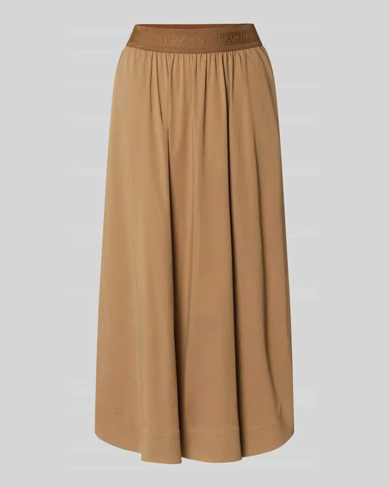 Milano Italy Midirock mit elastischem Bund Modell 'SNOS Cognac