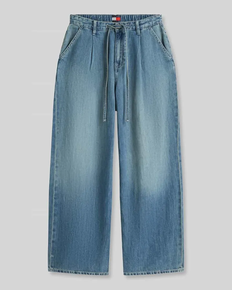 Tommy Hilfiger Wide Leg Hose aus Baumwoll-Leinen-Mix Jeansblau