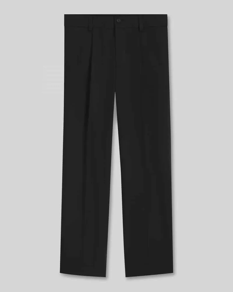 HUGO BOSS Regular Fit Anzughose mit Bügelfalten Modell 'FLIPS251X Black