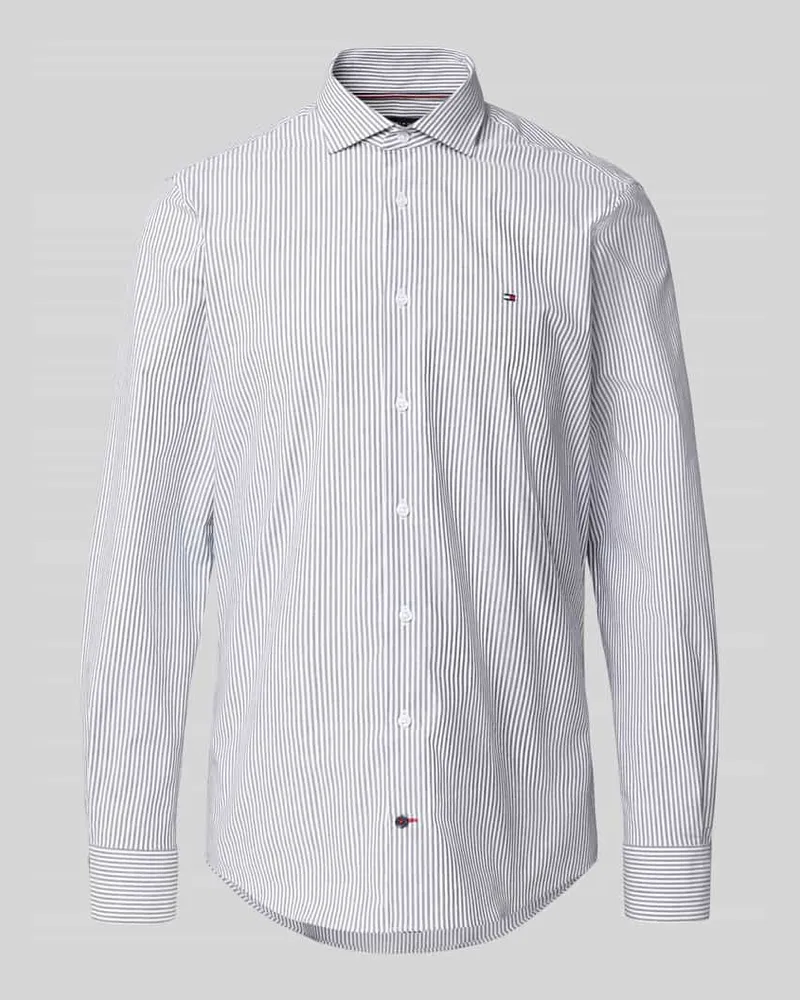 Tommy Hilfiger Slim Fit Businesshemd aus Baumwoll-Mix Marine