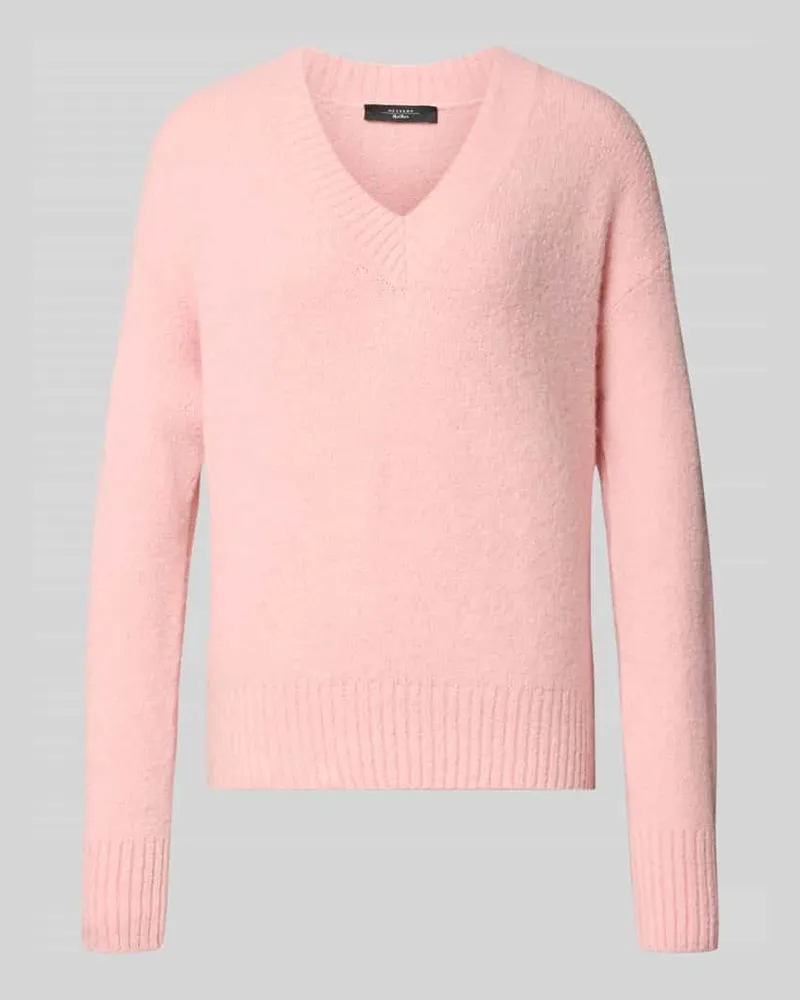 Max Mara Comfort Fit Strickpullover aus Woll-Mix Modell 'VISITA Hellrosa