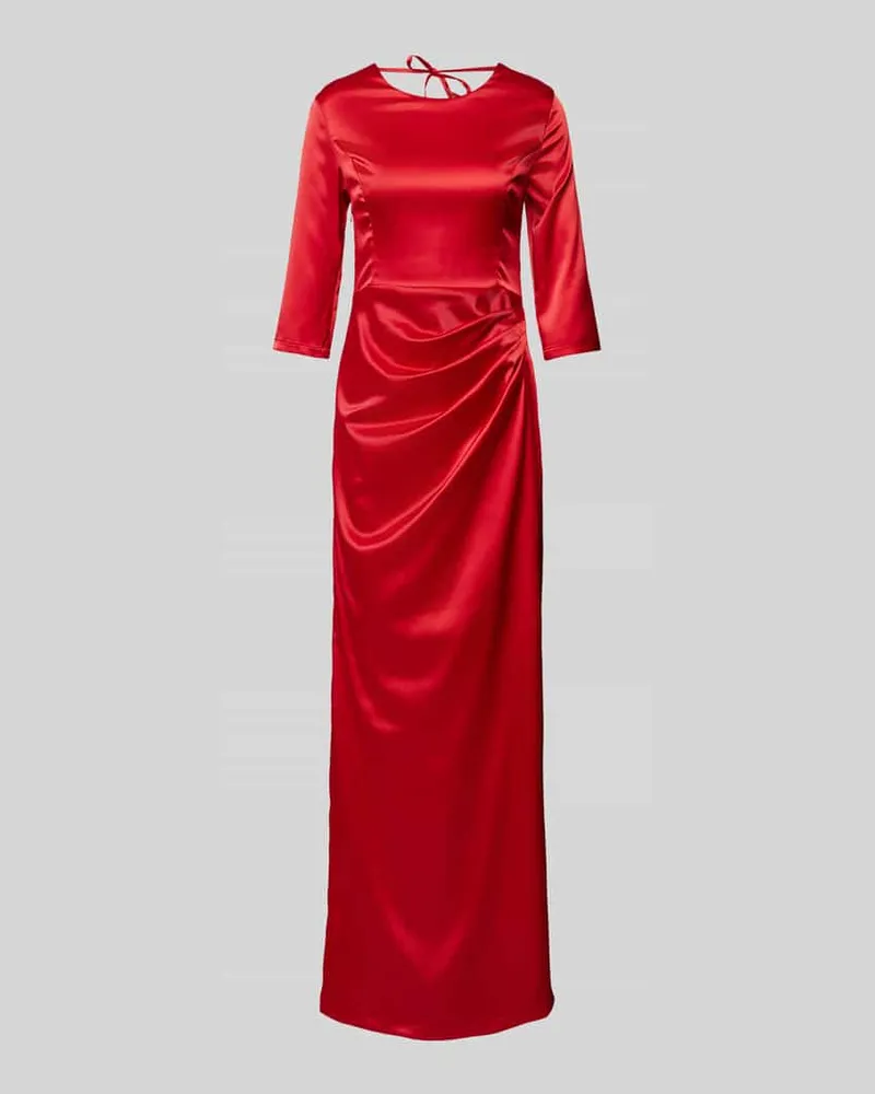 Paradi Abendkleid mit seitlicher Raffung Rot